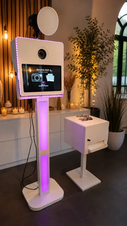 Beleuchtete Fotobox mit separatem Drucker